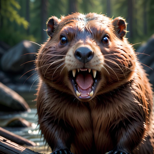 Picture of a angry beaver