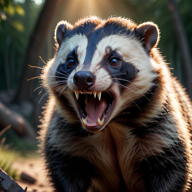 Picture of a angry badger