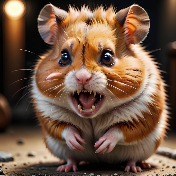 Imagem de um hamster irritado