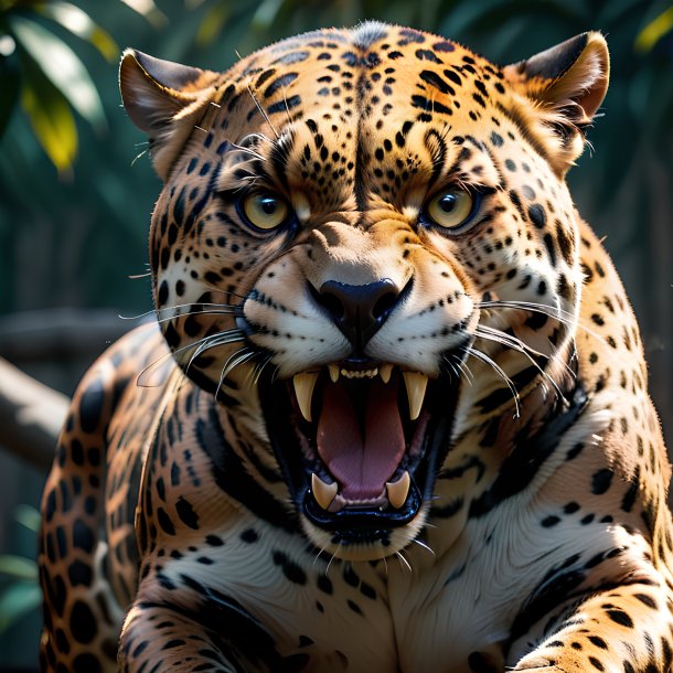 Foto de un jaguar enojado