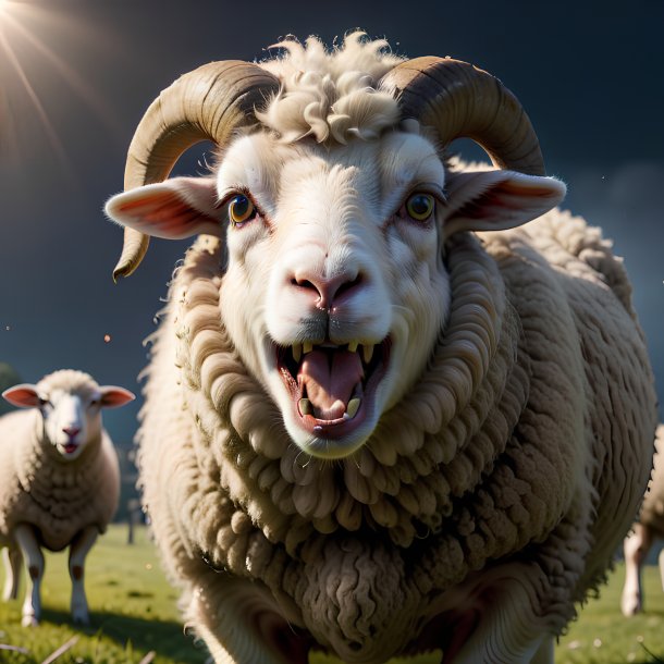 Picture of a angry sheep