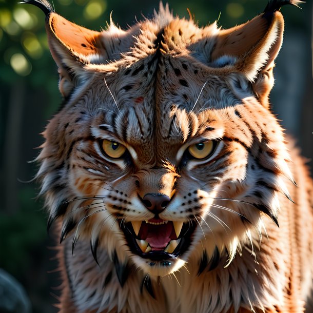 Picture of a angry lynx