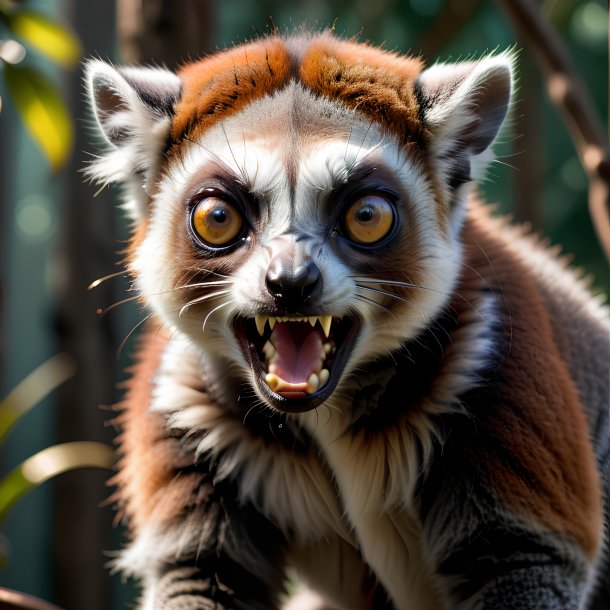 Picture of a angry lemur