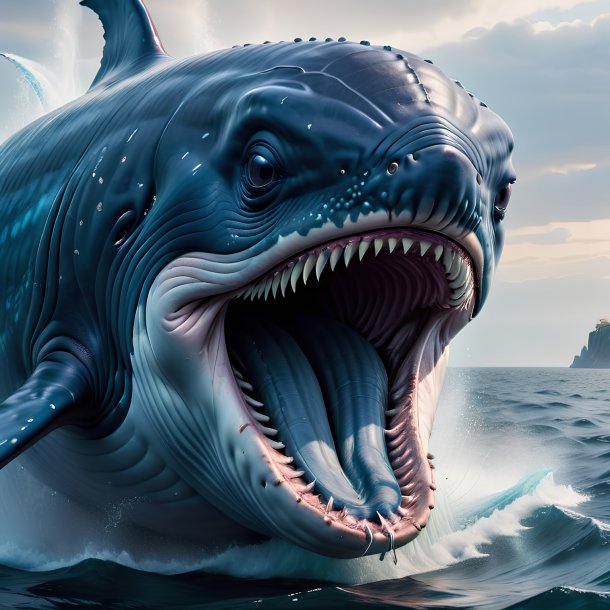 Picture of a angry blue whale