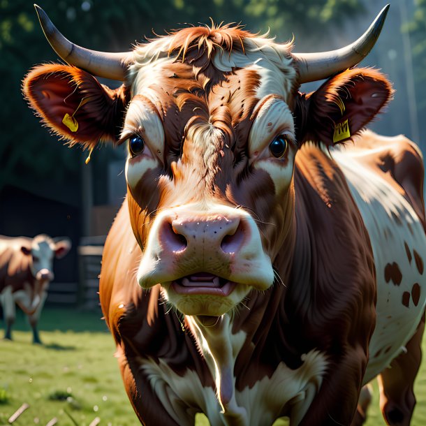 Picture of a angry cow