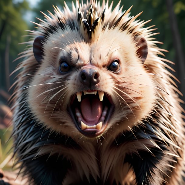 Picture of a angry porcupine