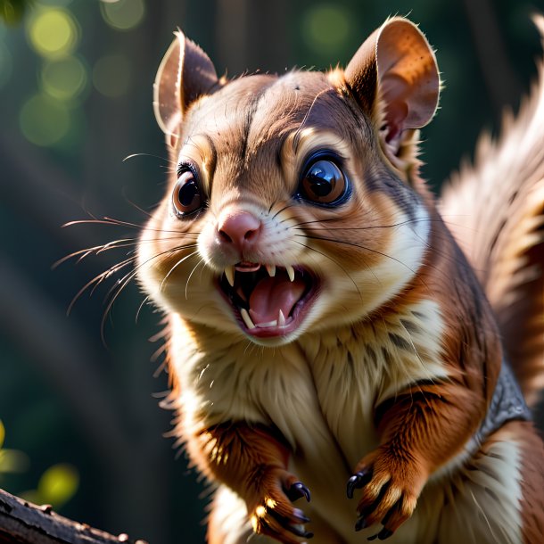 Picture of a angry flying squirrel