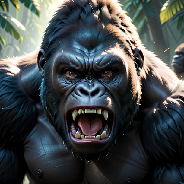 Picture of a angry gorilla