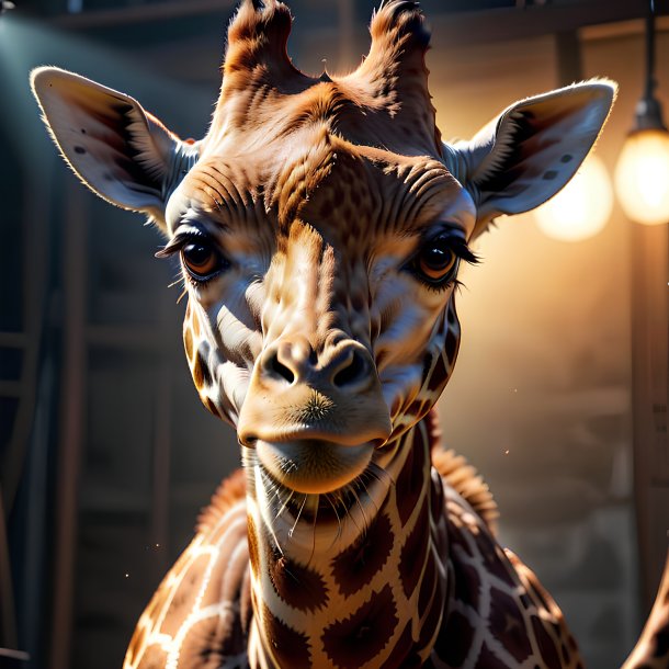 Picture of a angry giraffe