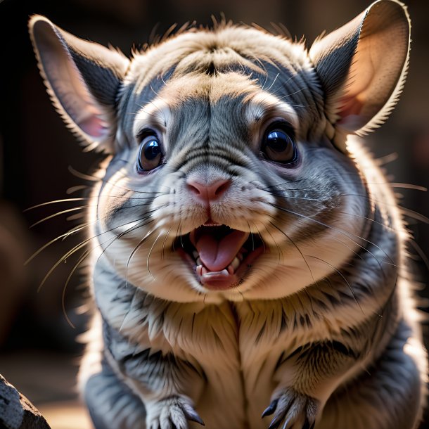 Photo d'une chinchillas en colère