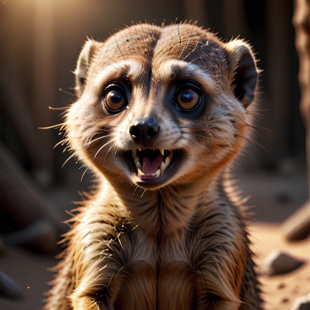 Imagem de um meerkat irritado