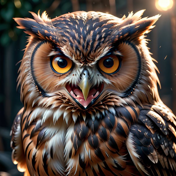 Picture of a angry owl