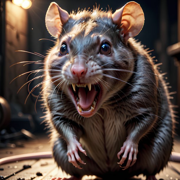 Picture of a angry rat