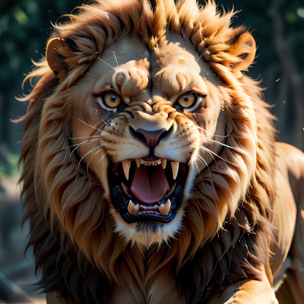 Picture of a angry lion