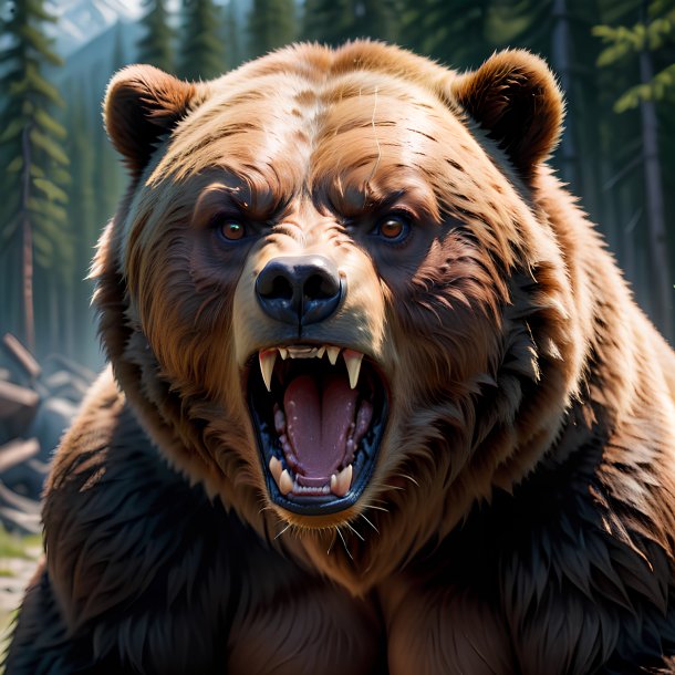 Picture of a angry bear