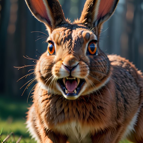 Photo d'un lièvre en colère