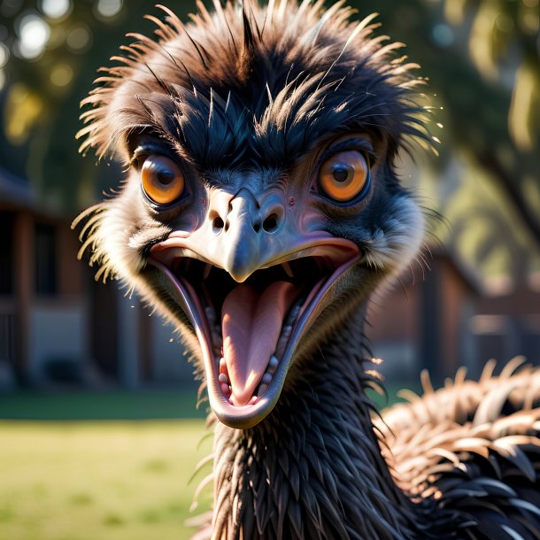 Foto de un emu enojado