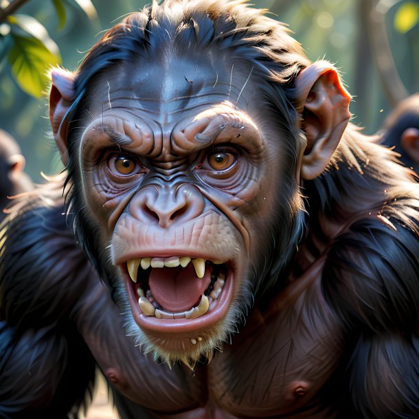 Picture of a angry chimpanzee