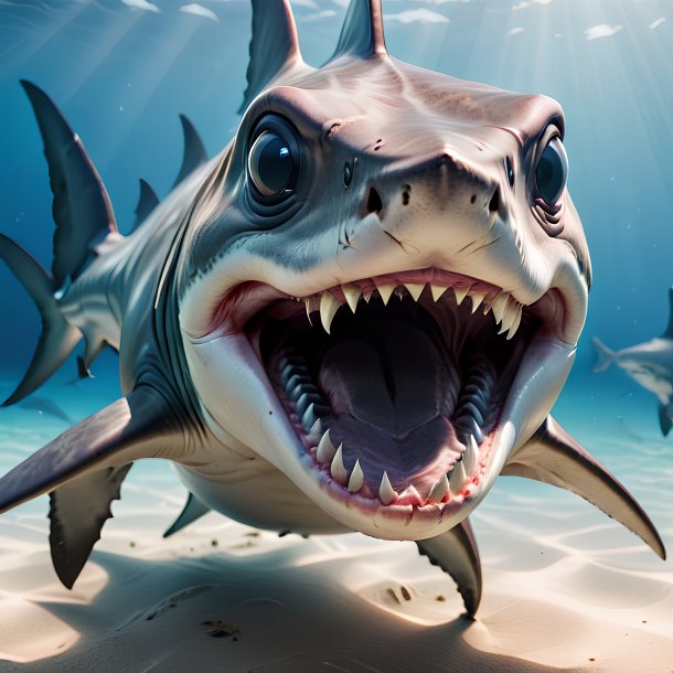 Picture of a angry hammerhead shark