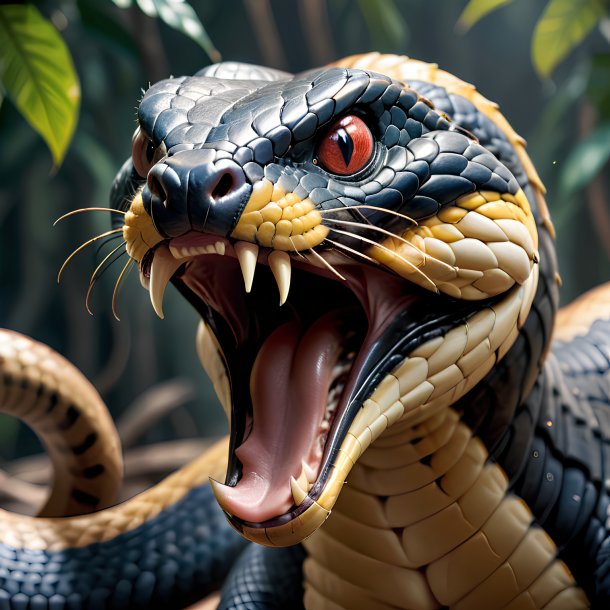 Picture of a angry king cobra