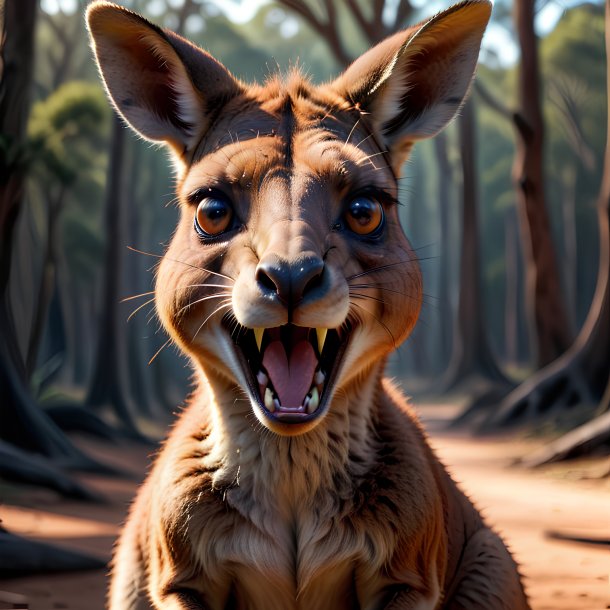 Picture of a angry kangaroo