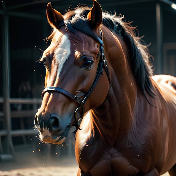 Foto de un caballo enojado