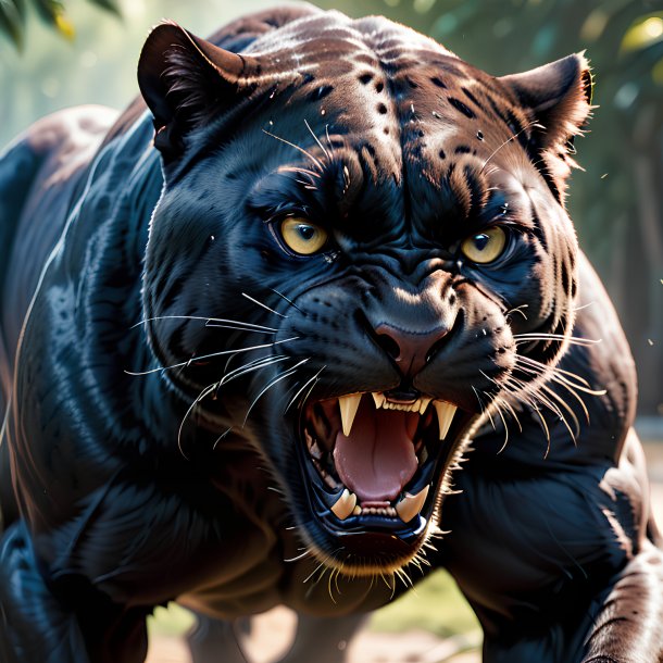 Picture of a angry panther