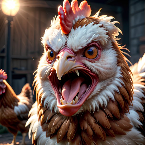 Picture of a angry hen