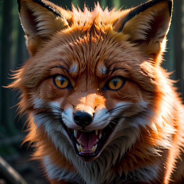 Picture of a angry fox