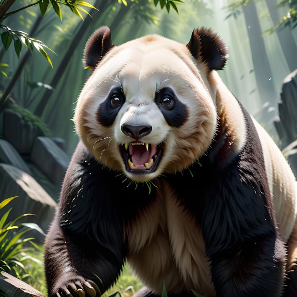 Foto de un panda gigante enojado