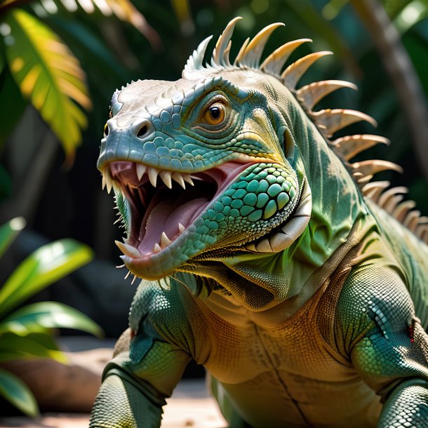 Photo d'une iguane en colère