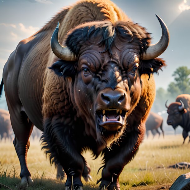 Picture of a angry buffalo