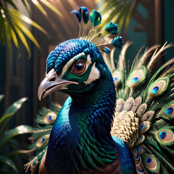 Foto de un pavo real enojado