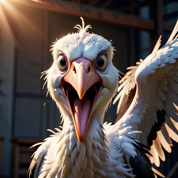 Picture of a angry stork