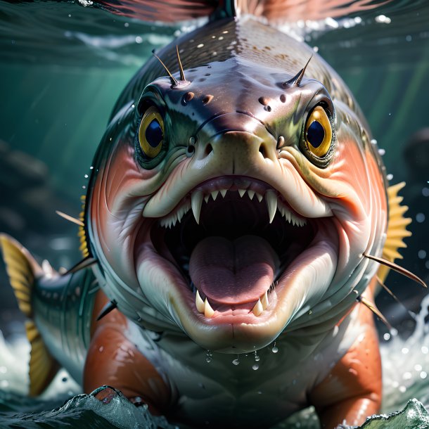 Picture of a angry salmon