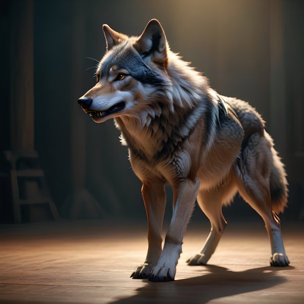 Foto de un lobo bailarín