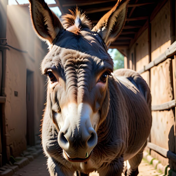 Picture of a threatening donkey