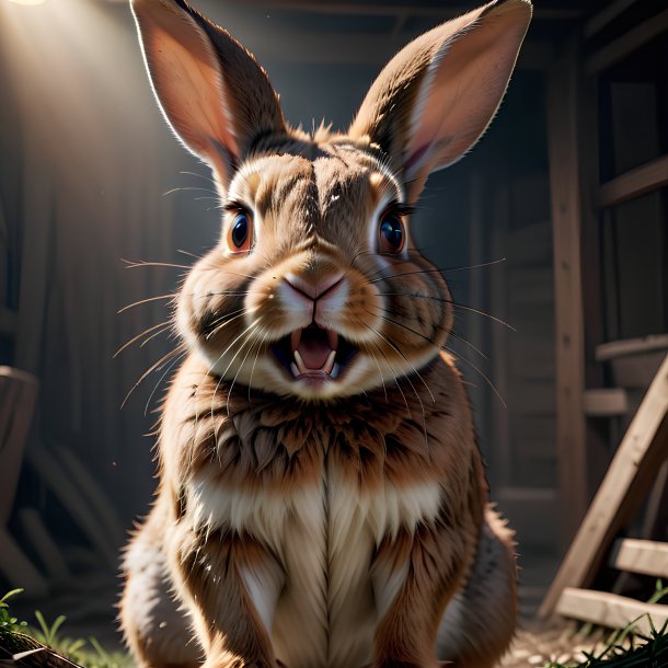 Picture of a threatening rabbit