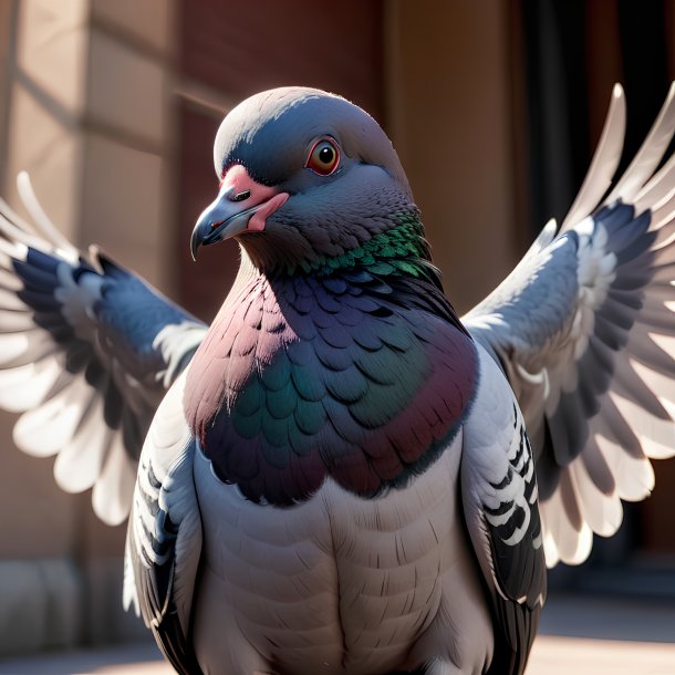 Picture of a threatening pigeon