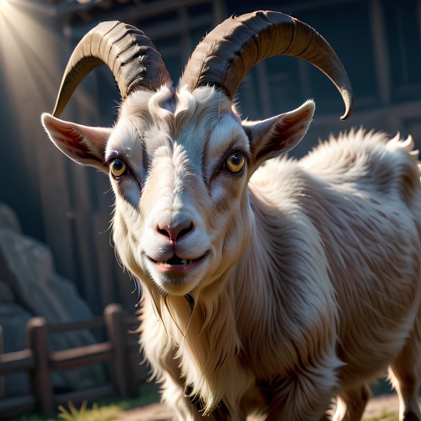 Picture of a threatening goat