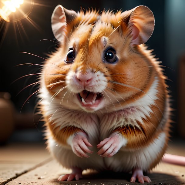 Photo d'un hamster menaçant