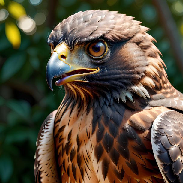 Picture of a threatening hawk