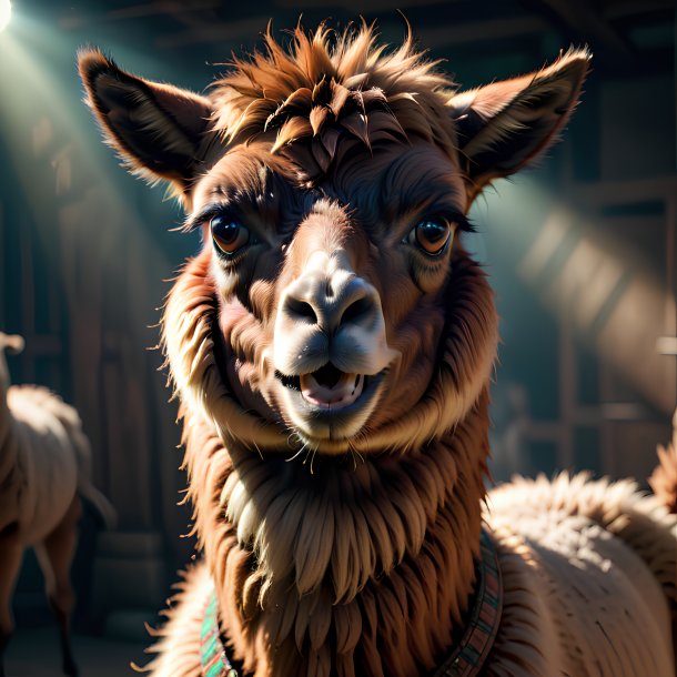 Foto de una llama amenazadora