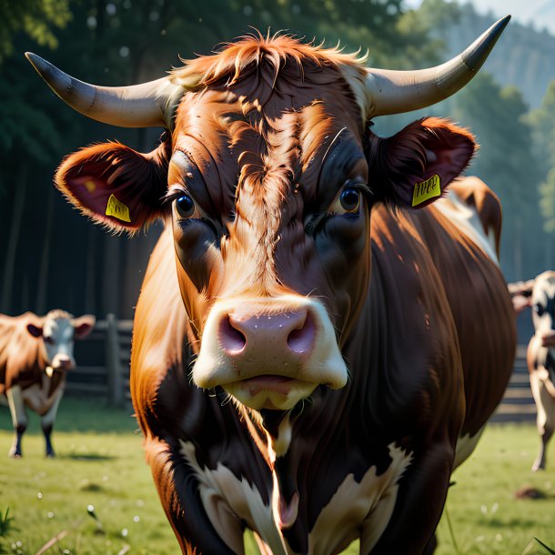 Foto de una vaca amenazante