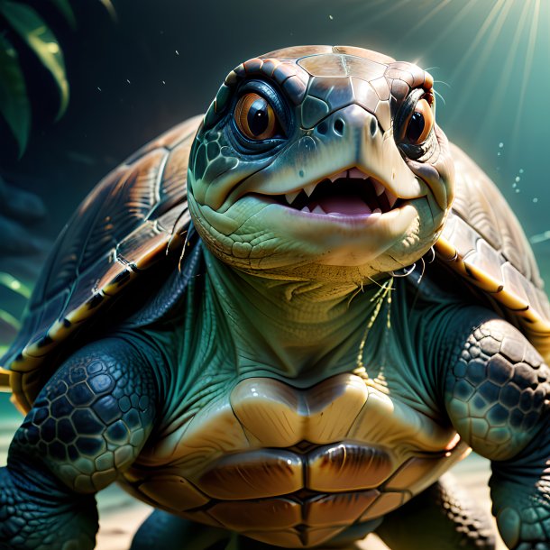 Picture of a threatening turtle