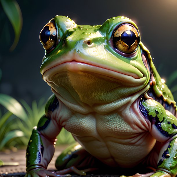 Picture of a threatening frog