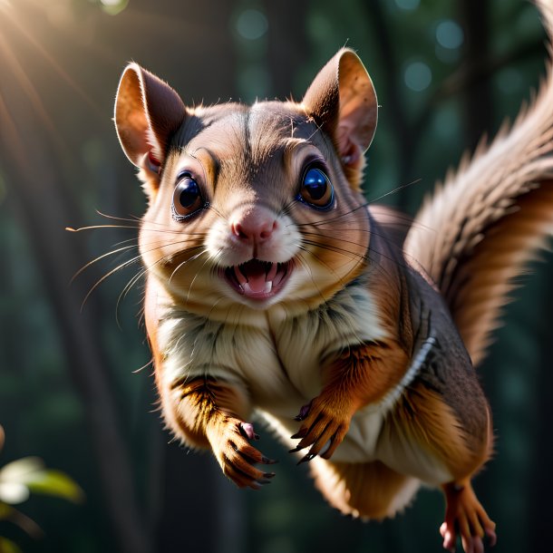 Picture of a threatening flying squirrel