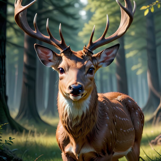 Picture of a threatening deer