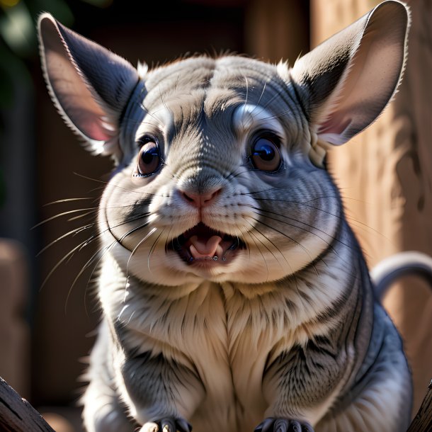 Photo d'une chinchilla menaçante