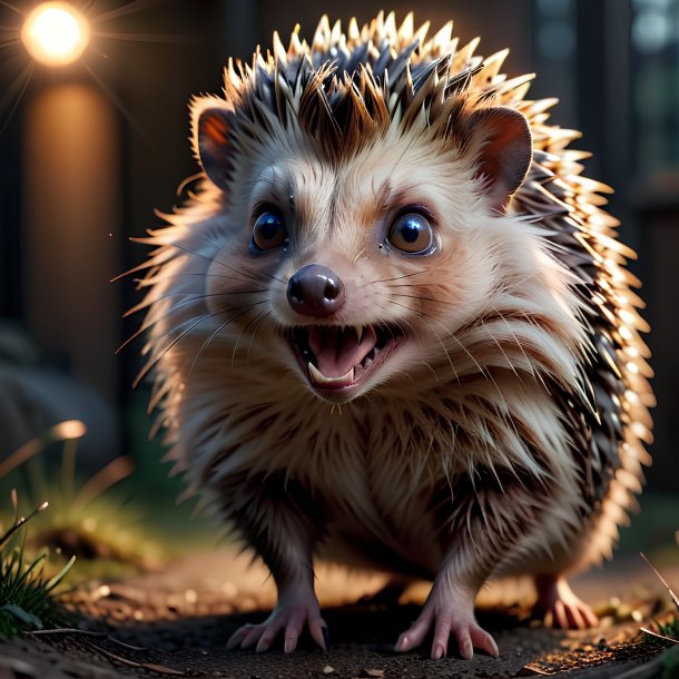 Picture of a threatening hedgehog